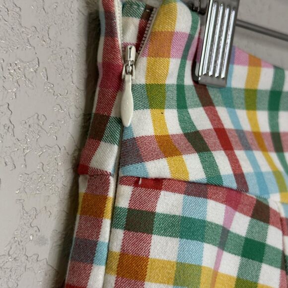 Maeve Anthropologie Pants Womens 2 Plaid High Rise Cropped Side Zip Stretch - Picture 6 of 11